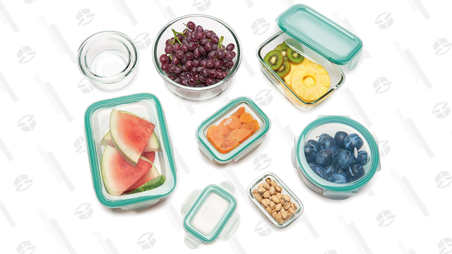 OXO’s Good Grips glass storage containers will never take on colors or smells from food, and they’re safe for use in the microwave, dishwasher, freezer, and even oven.